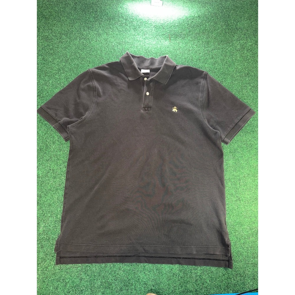 Brooks Brothers 1818 Performance Polo Shirt Mens Large Black Golden Fleece Logo
